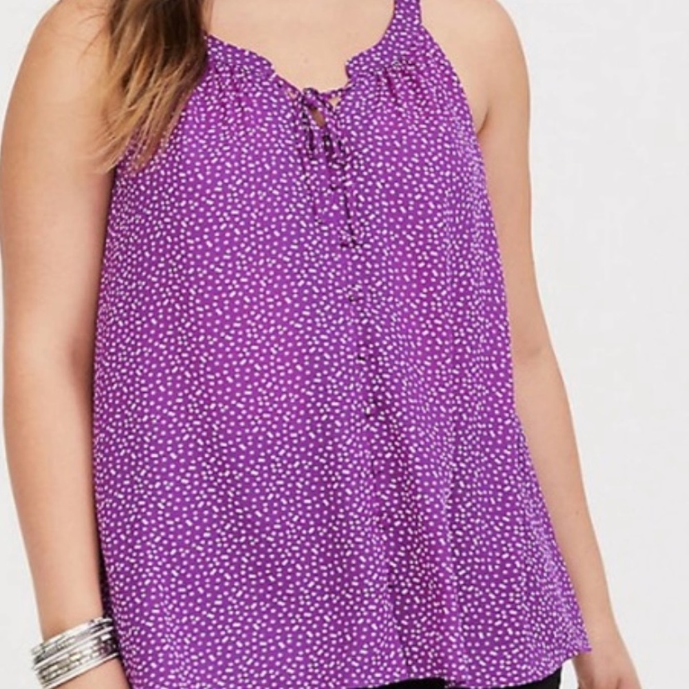 EUC Plus Size Torrid Purple & White Sleeveless Top